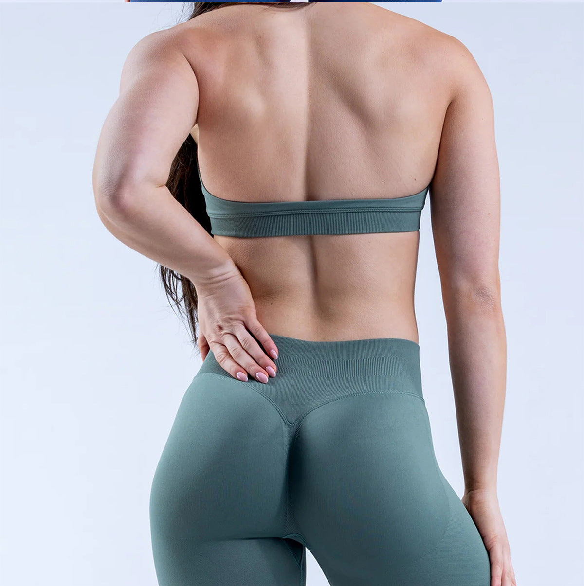 Seamless Halter Neck Backless Yoga Bra for Women