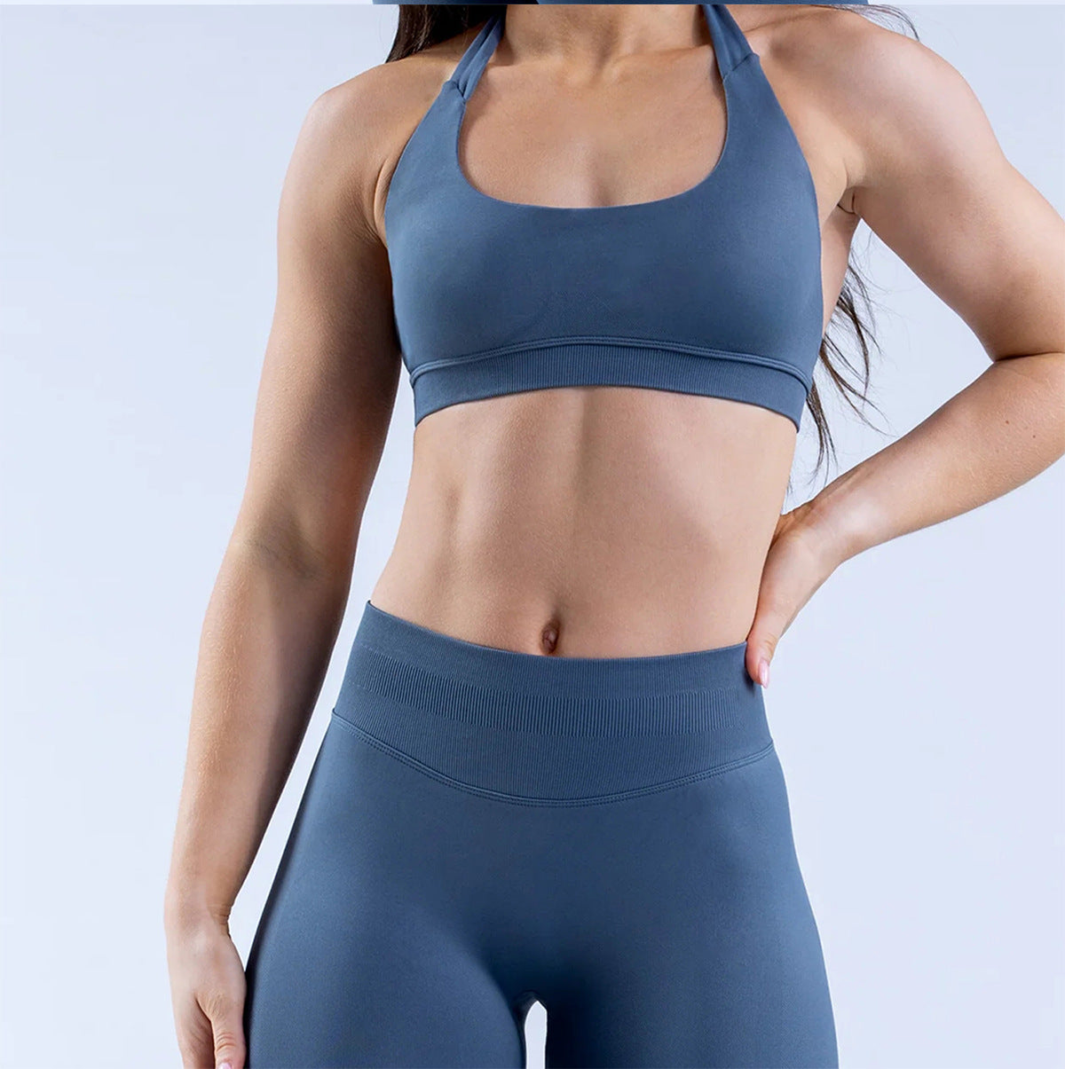 Seamless Halter Yoga Sports Bra for Women Gym Top