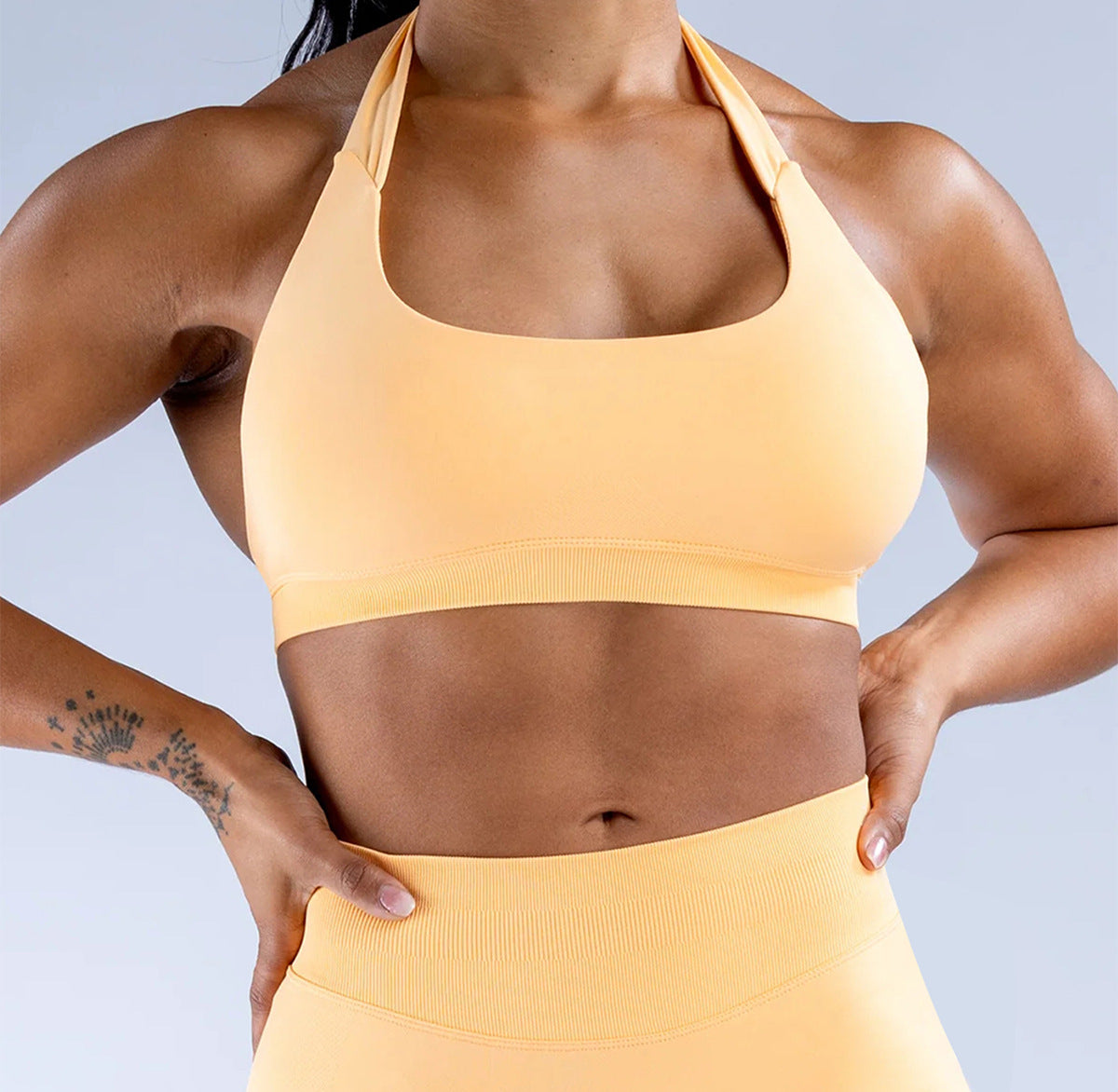 Seamless Shockproof Sports Bra Women Halter Yoga