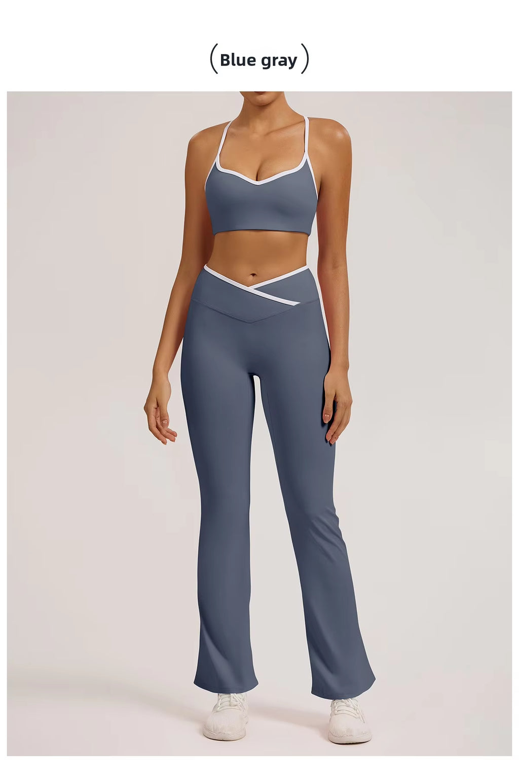 Women’s High Waist Crossover Flare Pants Gym Yoga Leggings
