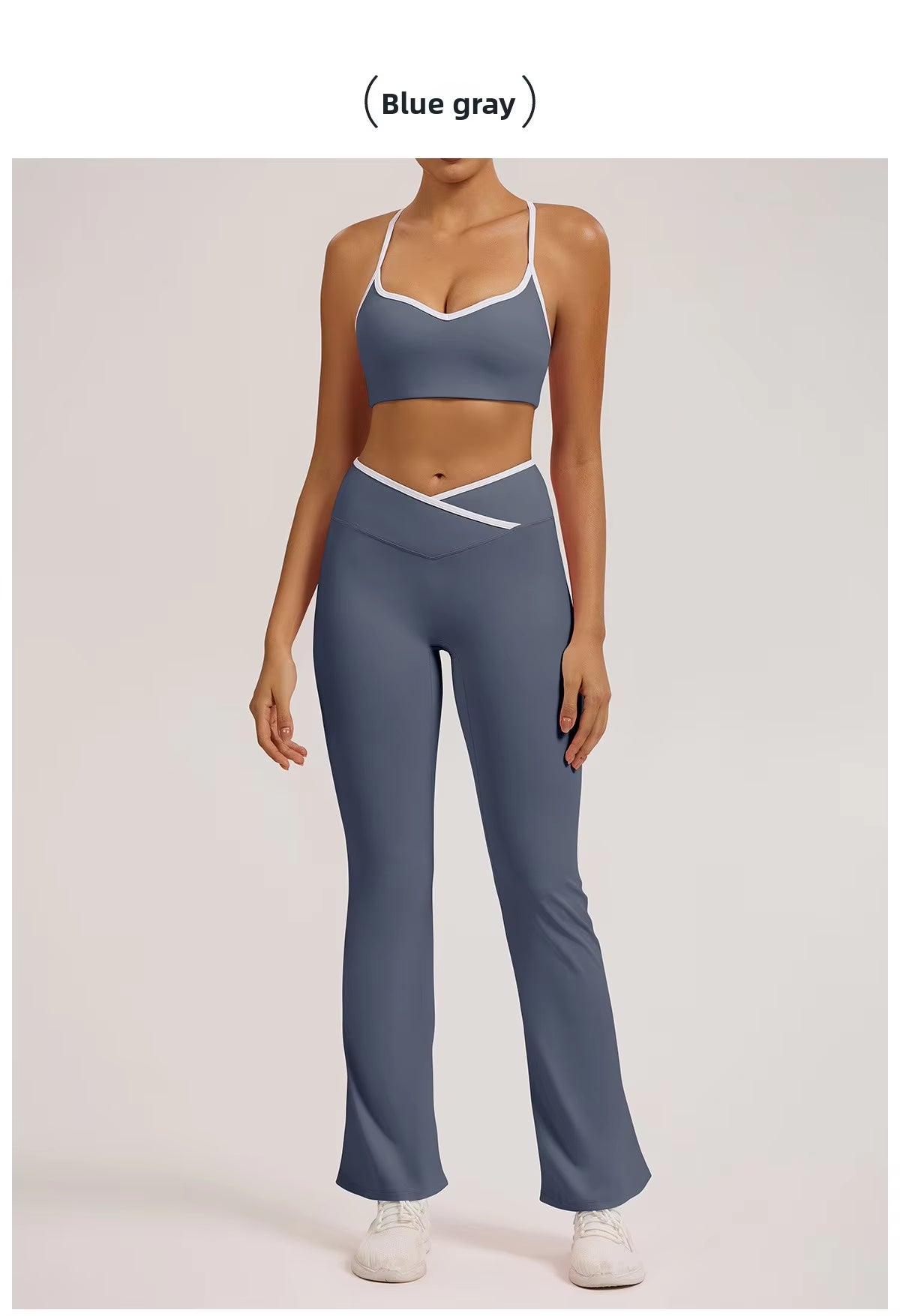 Women’s High Waist Crossover Flare Pants Gym Yoga Leggings