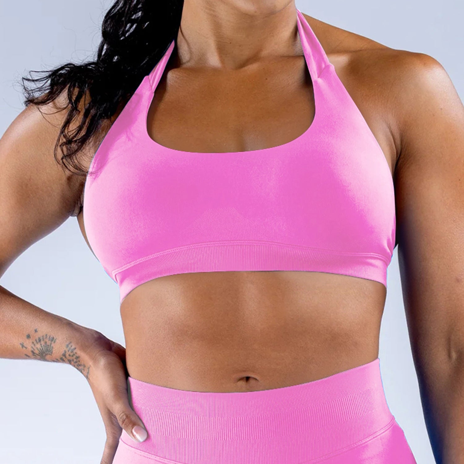 Women’s Seamless Halter Backless Sports Bra Yoga Top