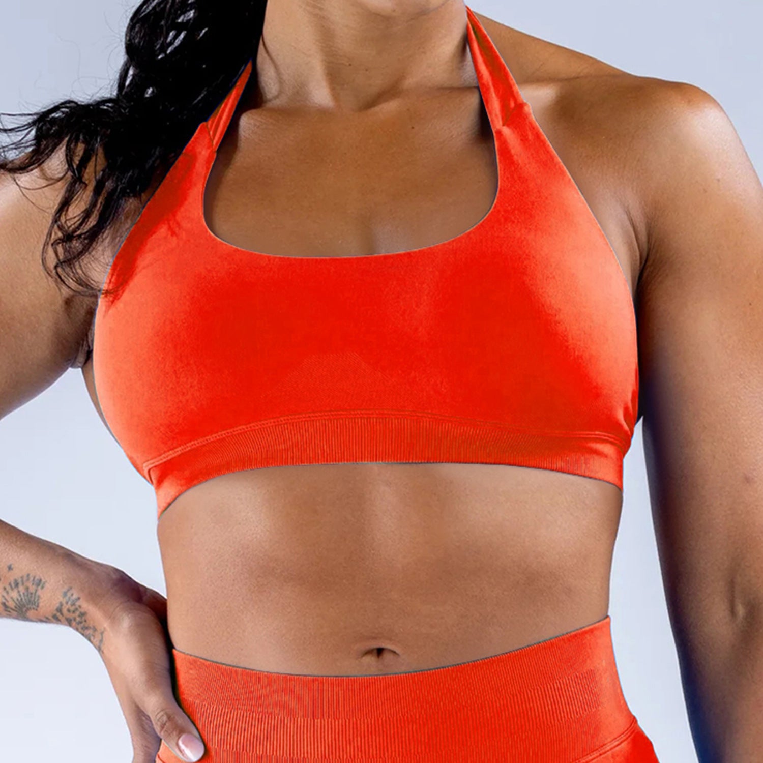 Seamless Halter Sports Bra Women Backless Yoga Top