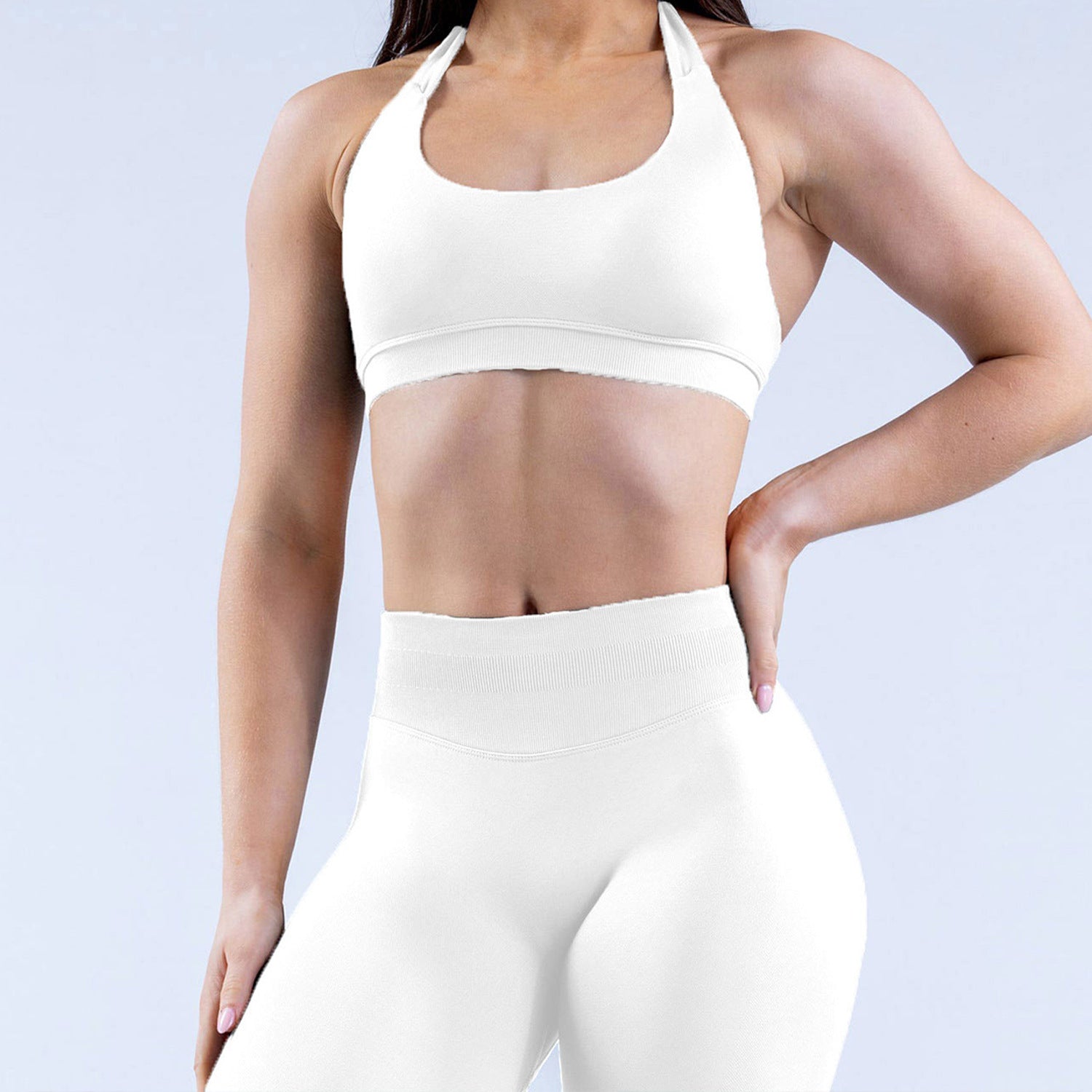 Seamless Yoga Sports Bra Women Halter Backless Top